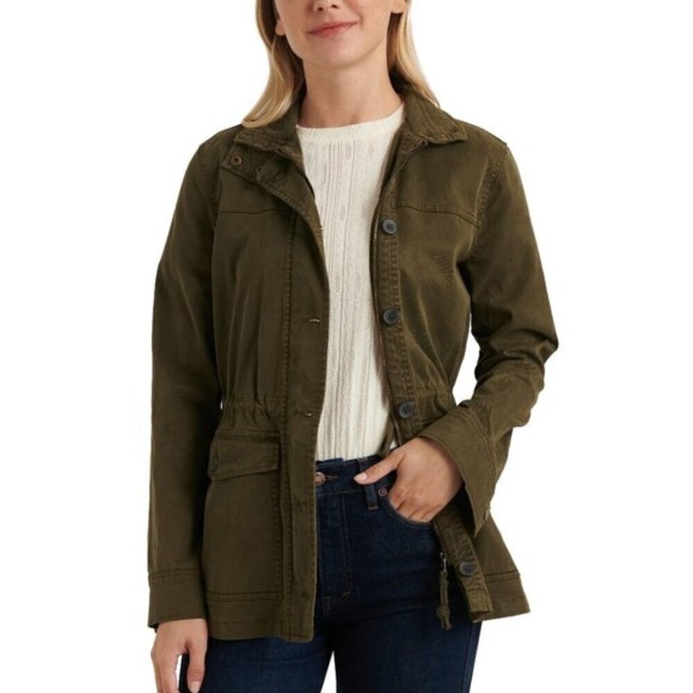 Lucky Brand Utility Jacket Olive Night Military Green Size Small
